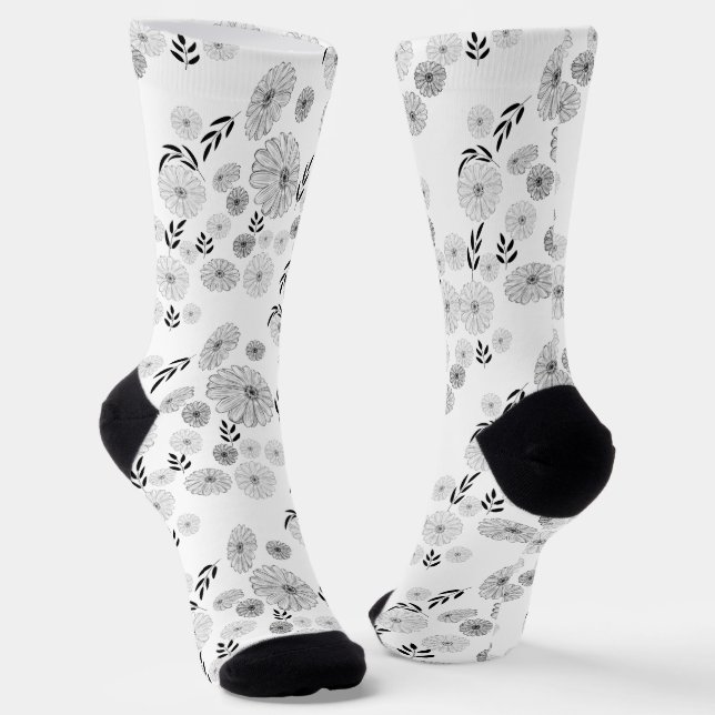 Wild Flower Doodles   Socks (Angled)