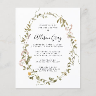 Wild Flower Floral Baptism Budget Flyer