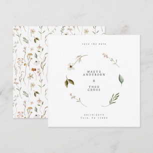 Wild flower floral elegant minimal save the date