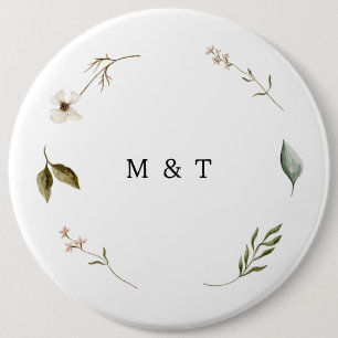 Wild flower floral elegant minimal wedding decor 6 Inch Round Button
