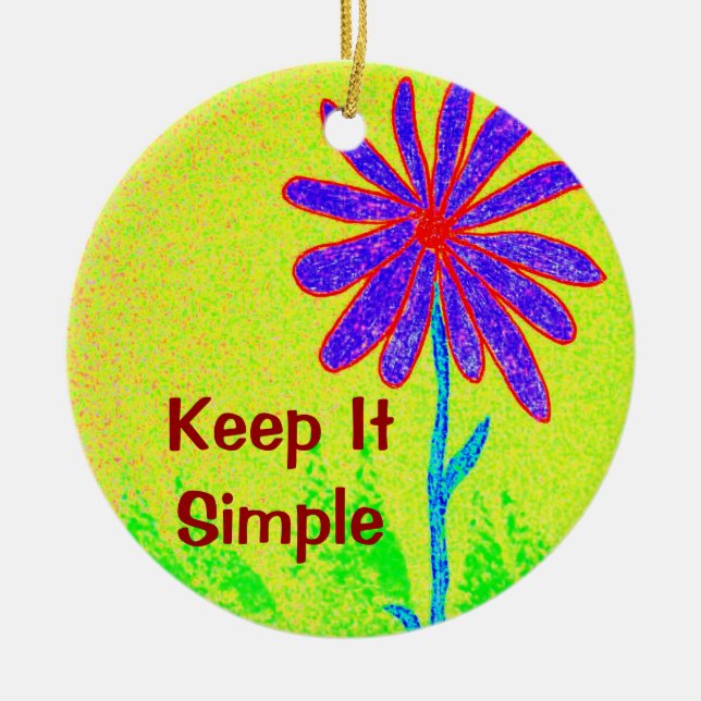 Wild Flower Keep It Simple Ceramic Ornament (Front)