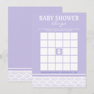 Wild Flower Mason Jar and Lace Baby Shower Bingo Invitation