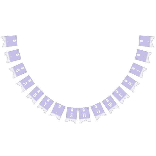 Wild Flower Mason Jar and Lace Baby Shower Bunting Flags (All)