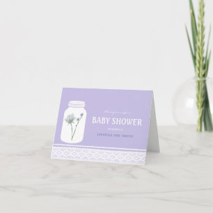 Wild Flower Mason Jar and Lace Baby Shower Invitation