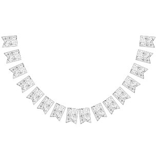 Wild Flower Monochrome Bunting Flags
