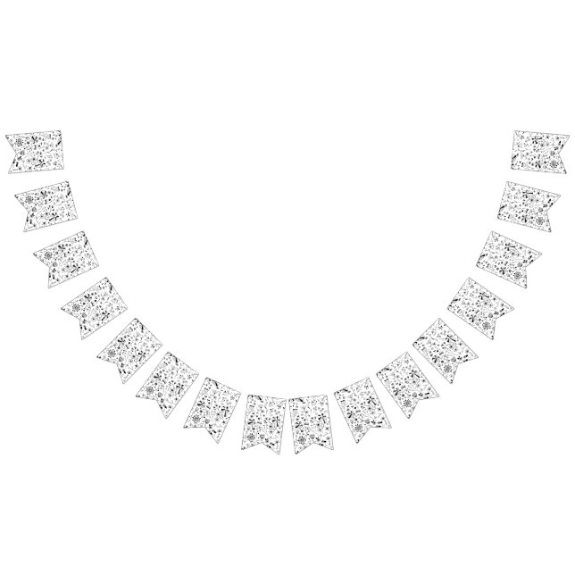 Wild Flower Monochrome Bunting Flags (All)