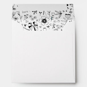 Wild Flower Monochrome Envelope