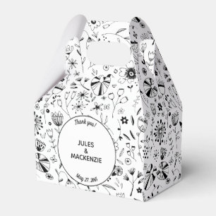 Wild Flower Monochrome Modern Favor Box
