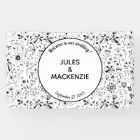 Wild Flower Monochrome Modern Wedding