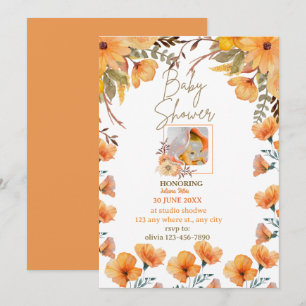 wild flower orange baby flower Invitation