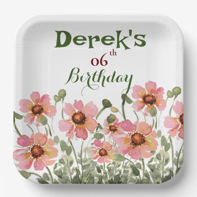 wild flower  paper plate (Front)