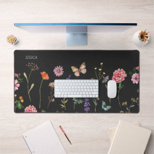 Wild Flower Pressed floral Name Desk Mat