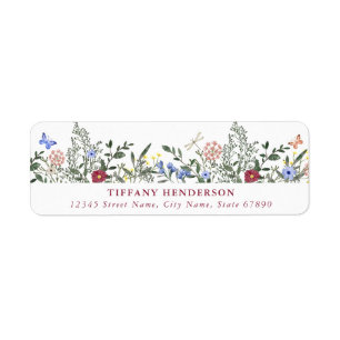 Wild Flower Return Address Labels
