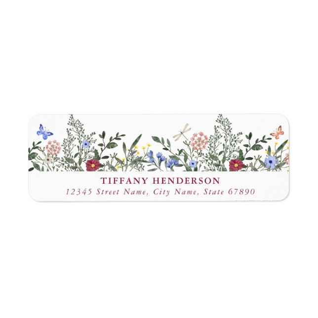 Wild Flower Return Address Labels (Front)