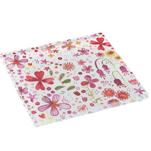 Wild Flower Watercolor Glass Coaster