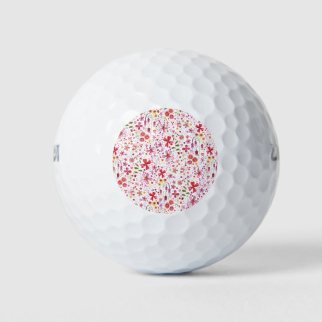 Wild Flower Watercolor Golf Balls (Front)