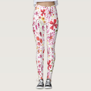 Wild Flower Watercolor Leggings