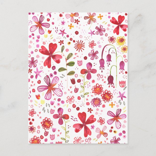 Wild Flower Watercolor Postcard (Front)