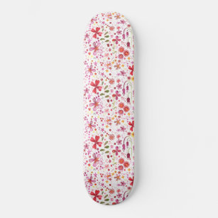 Wild Flower Watercolor Skateboard