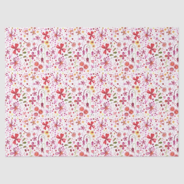 Wild Flower Watercolor Tissue Paper (Front)