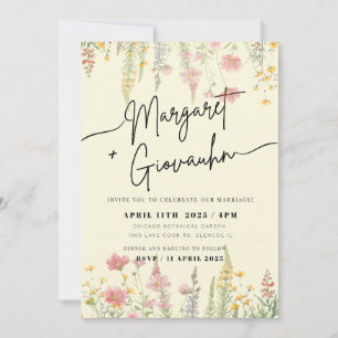 Wild Flower Wedding Invitation