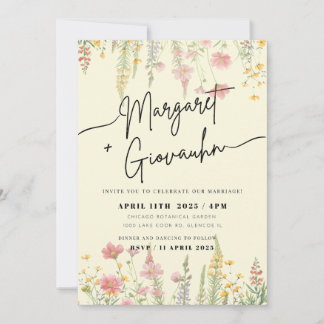 Wild Flower Wedding Invitation