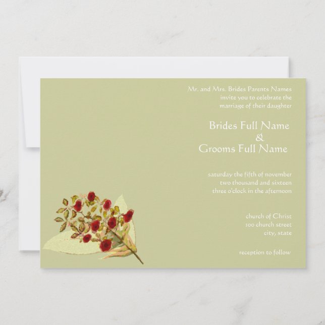 Wild Flower Wedding Invitation (Back)