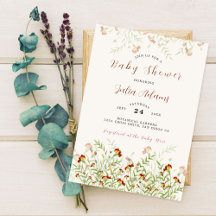 Wild Flower Yellow Marigold Foliage Baby Shower