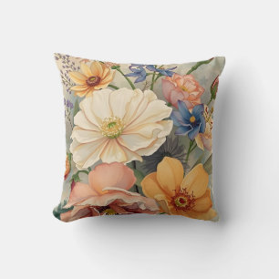 Wild flowers1 throw pillow