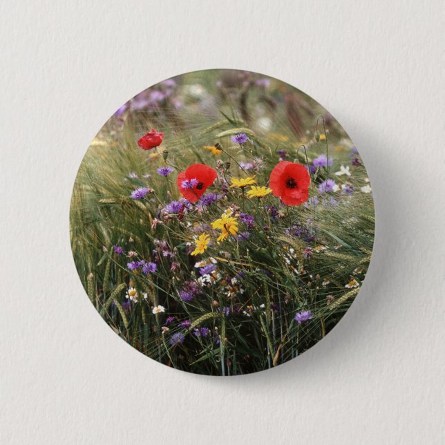 Wild flowers 2 inch round button (Front)