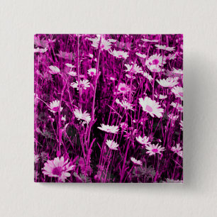 WILD FLOWERS 2 INCH SQUARE BUTTON