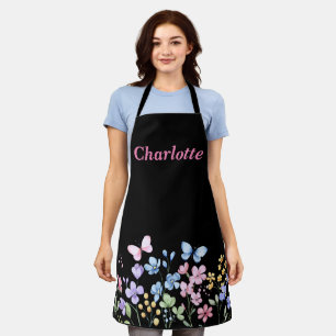 Wild flowers and butterflies  apron
