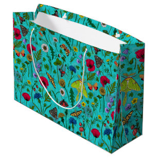 Wild flowers and moths large gift bag