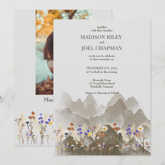  Wild flowers and photos Wedding Invitation 