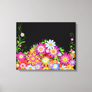 Wild Flowers Art Deco Canvas Print