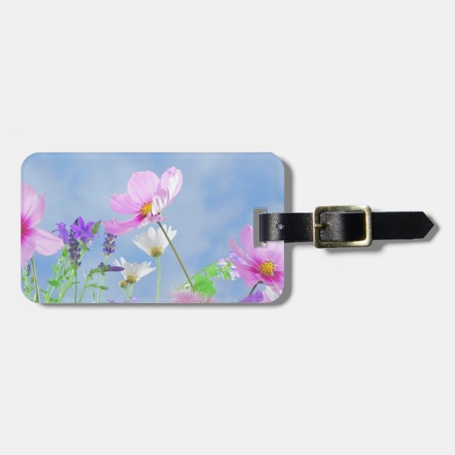 Wild Flowers Blue Sky Luggage Tag (Front Horizontal)