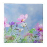 Wild Flowers Blue Sky Tile<br><div class="desc">Tile</div>