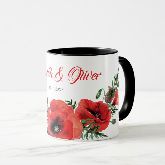 Wild flowers bouquet Wedding invitation  Mug (Front Right)