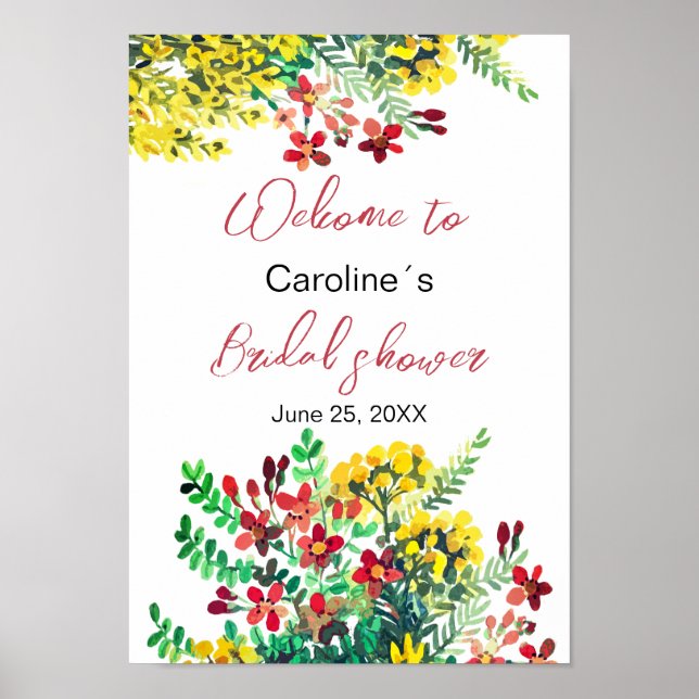 Wild flowers bridal shower poster (Front)