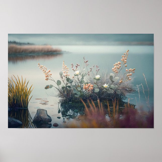Wild Flowers Calm Tranquil Nature Peaceful Season  Poster (Front)