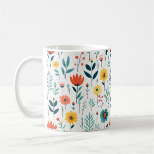 Wild Flowers Colourful Pattern Coffee Mug