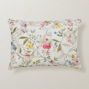 Wild flowers design for silk material, c.1790 (w/c accent pillow