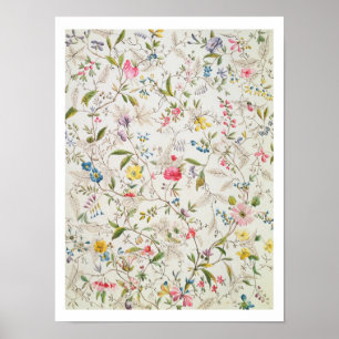 Wild flowers design for silk material, c.1790 (w/c poster