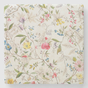 Wild flowers design for silk material, c.1790 (w/c stone coaster