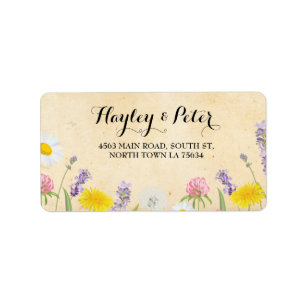 Wild Flowers Elegant Floral Address Label Stickers