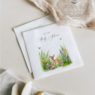 Wild Flowers Field Forest Dear Baby Shower Napkin