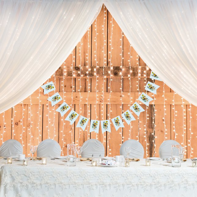 Wild Flowers Floral Blue Mushrooms Bunting Flags (Creator Uploaded)