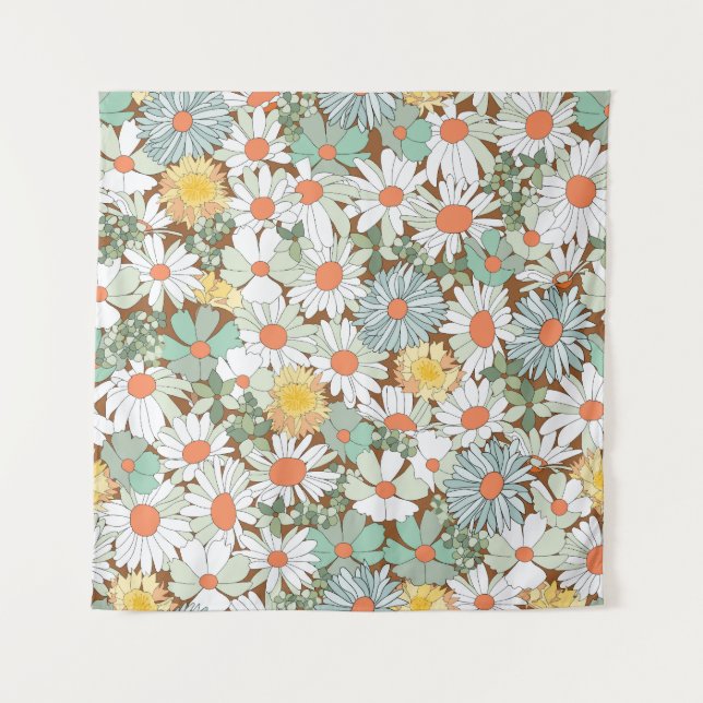 Wild flowers floral, vintage seamless pattern. tapestry (Front)