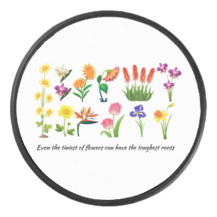 Wild Flowers Floral women and girls Hockey Puck