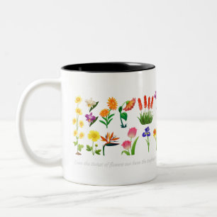 Wild Flowers Floral women and girls Two-Tone Coffee Mug